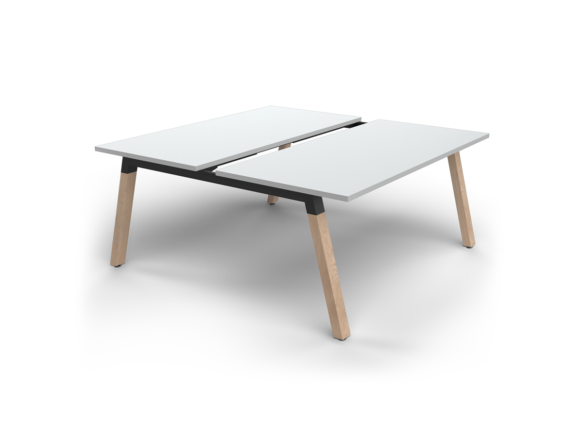 Plantation 2-Person DSD Workstation Oak