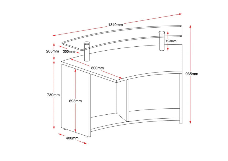 Modular Reception Counter White - Customizable Office Reception Desk | Rapidline