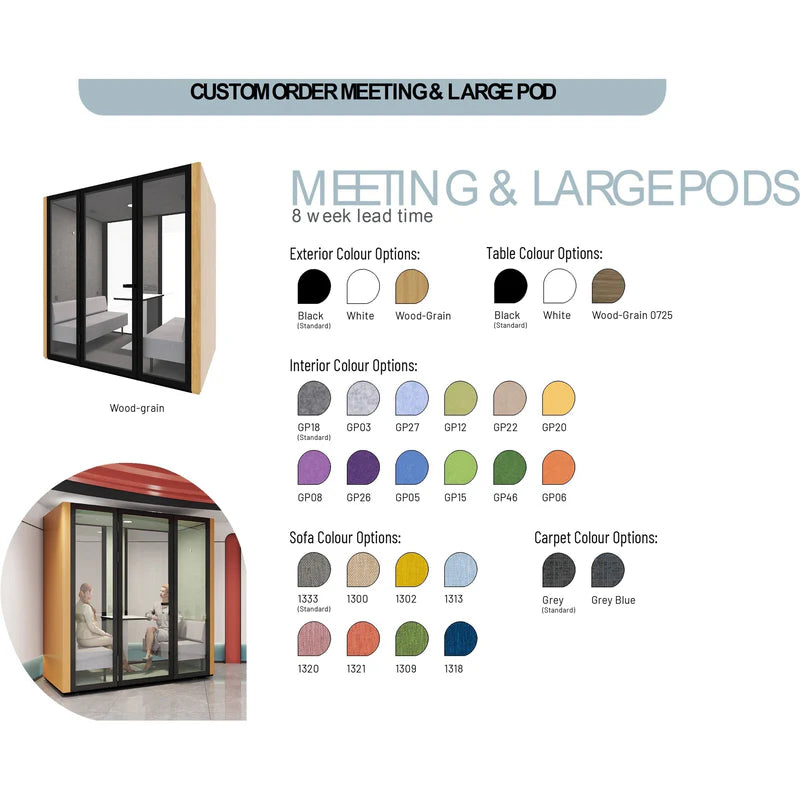 B.Quiet XLarge Pod Custom Colour - Large Acoustic Office Booth | Inside Office