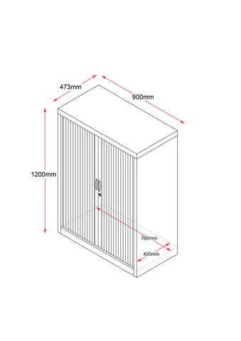 GO Tambour Door Cupboard 900mm - Space-Saving Office Storage | Rapidline