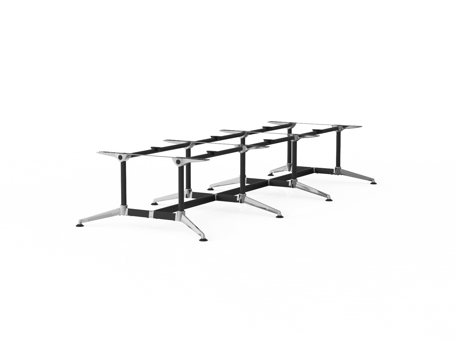 Modulus Boardroom Table Triple Span, Twin Post  Frame Only