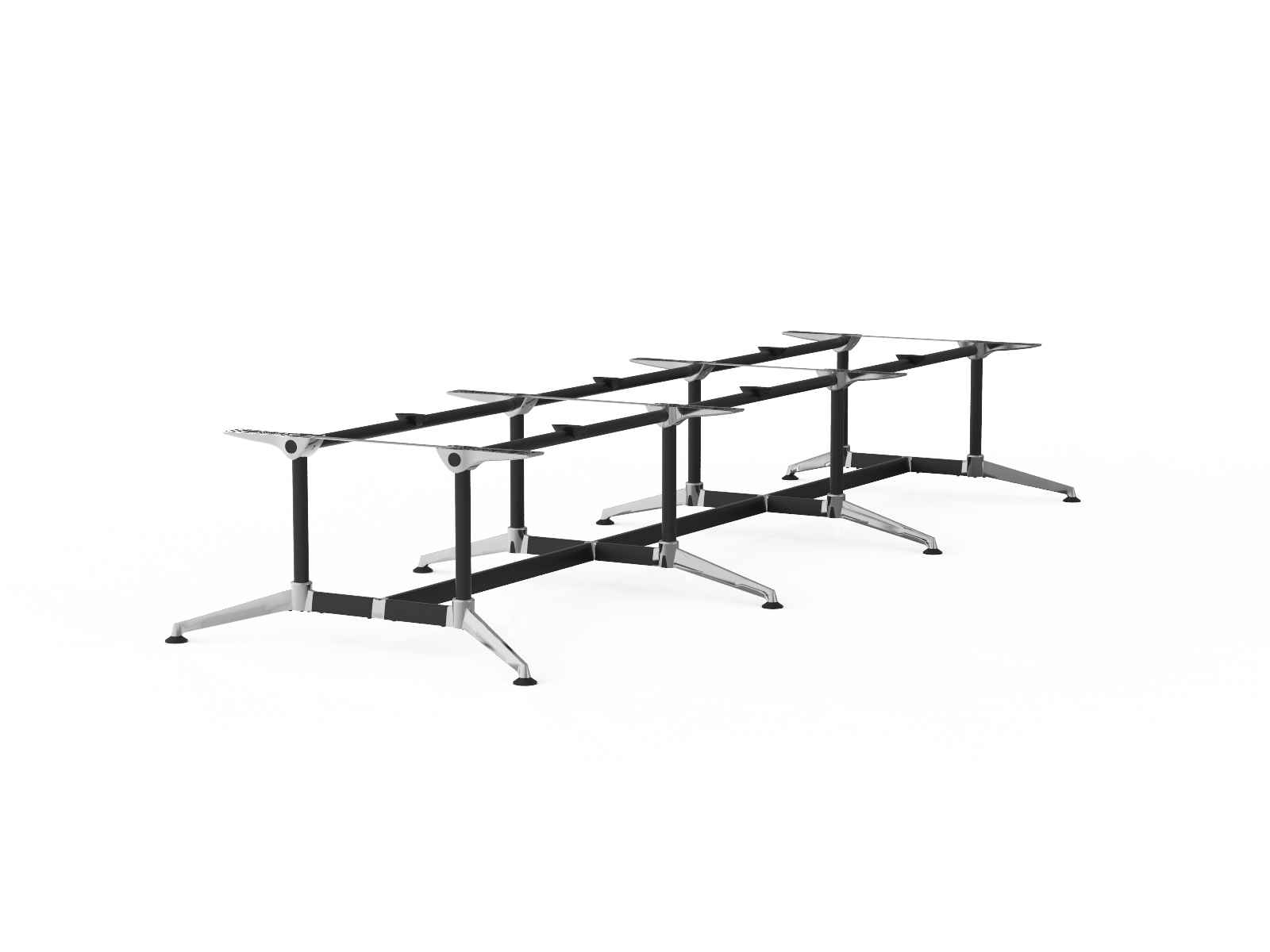Modulus Boardroom Table Triple Span, Twin Post  Frame Only