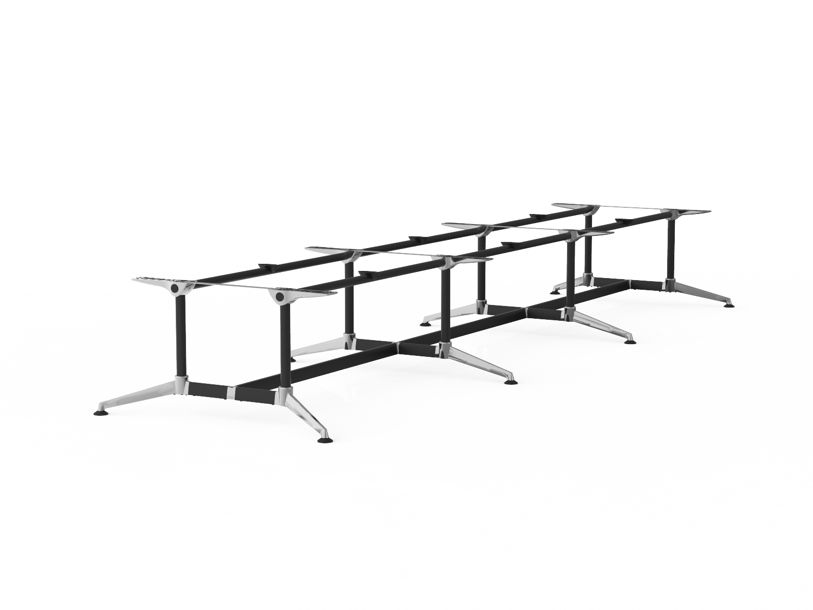 Modulus Boardroom Table Triple Span, Twin Post  Frame Only