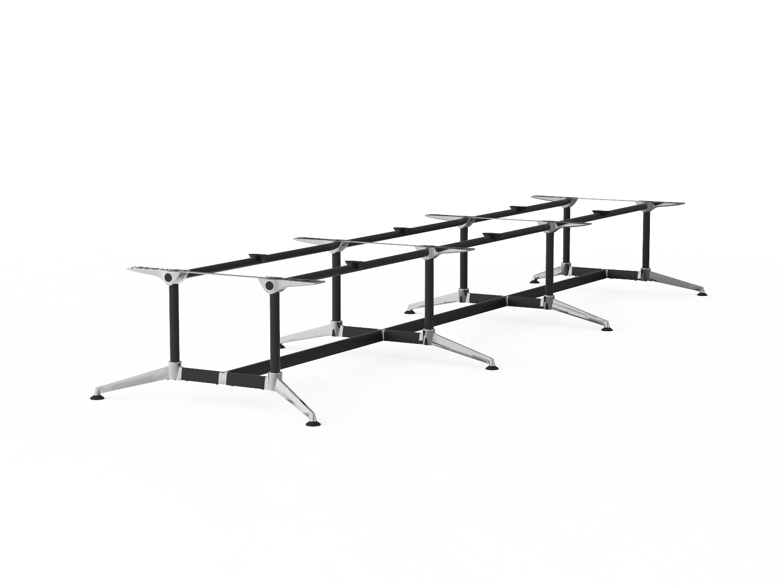 Modulus Boardroom Table Triple Span, Twin Post  Frame Only