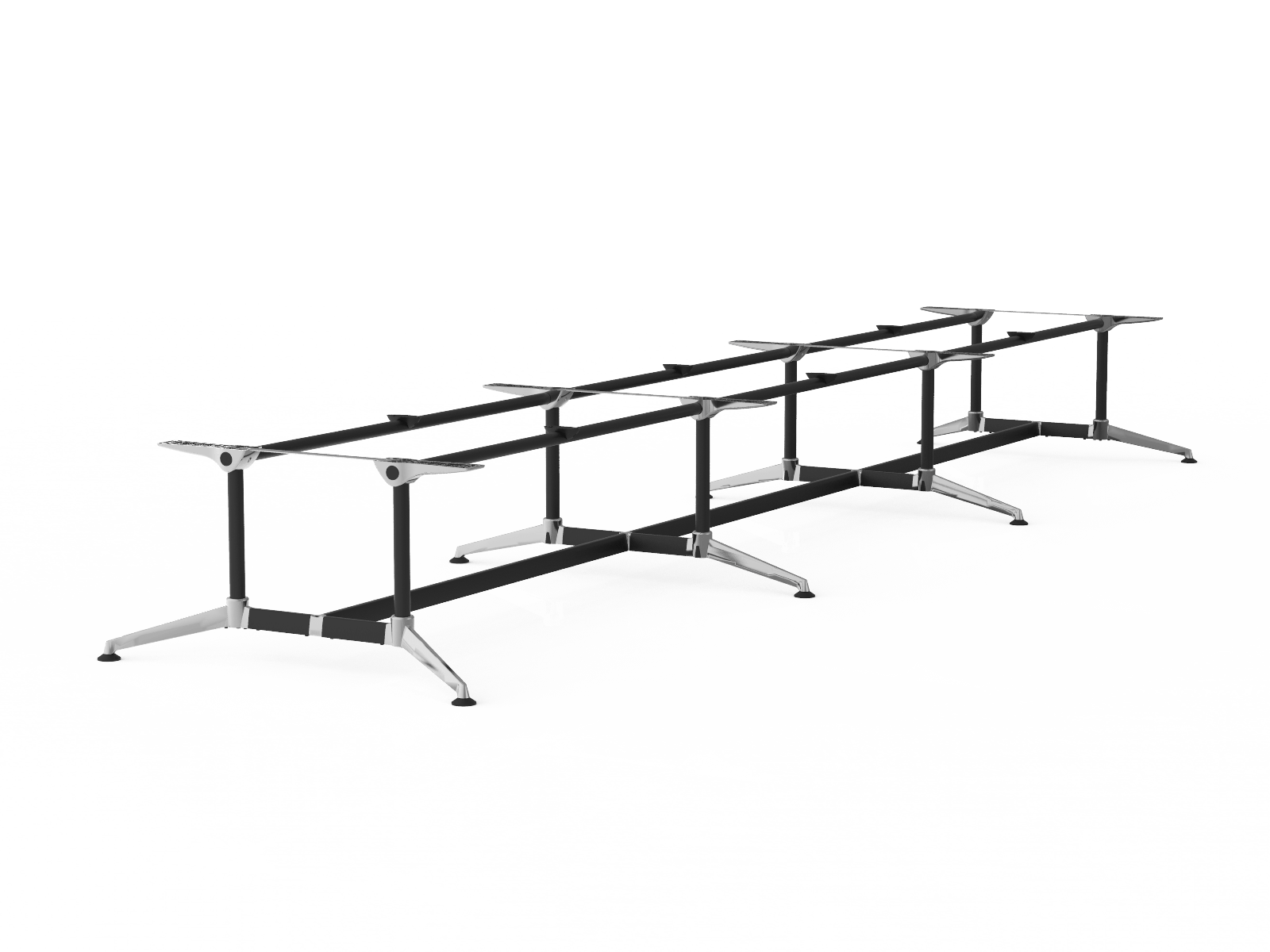 Modulus Boardroom Table Triple Span, Twin Post  Frame Only