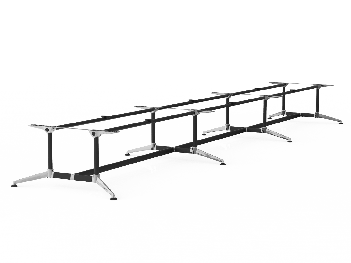 Modulus Boardroom Table Triple Span, Twin Post  Frame Only