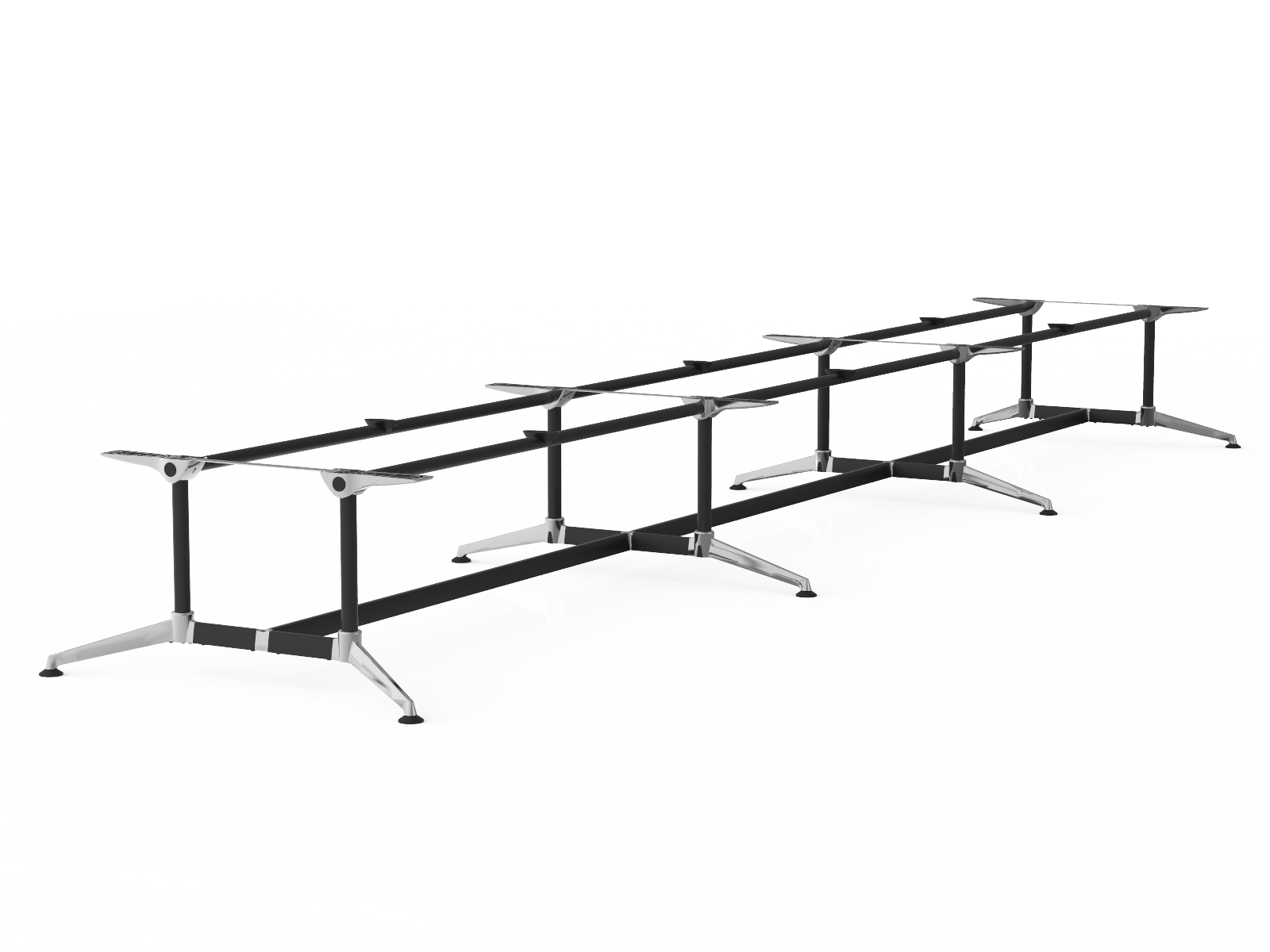 Modulus Boardroom Table Triple Span, Twin Post  Frame Only