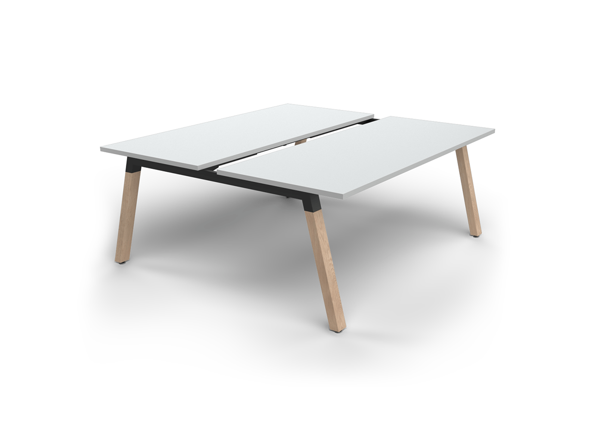 Plantation 2-Person DSD Workstation Oak 