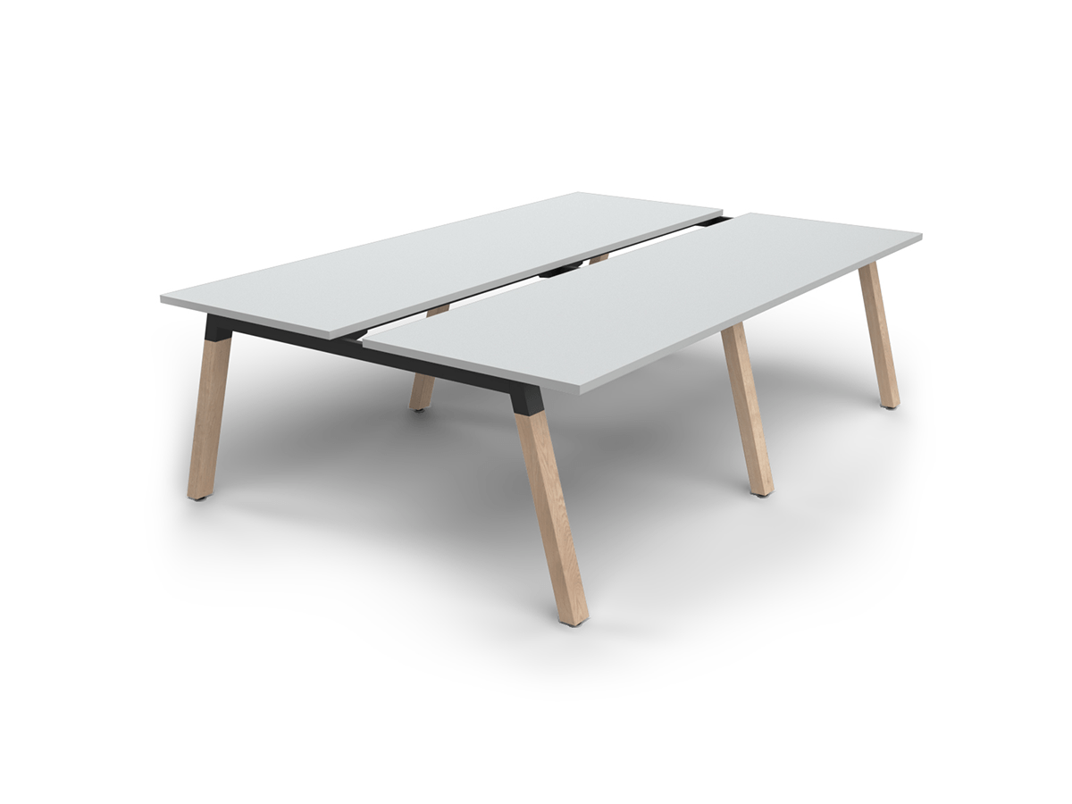 Plantation 4-Person DSD Workstation Oak 