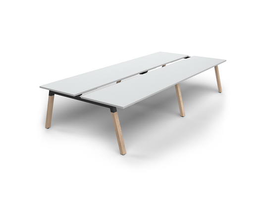 Plantation 4-Person DSD Workstation Oak 