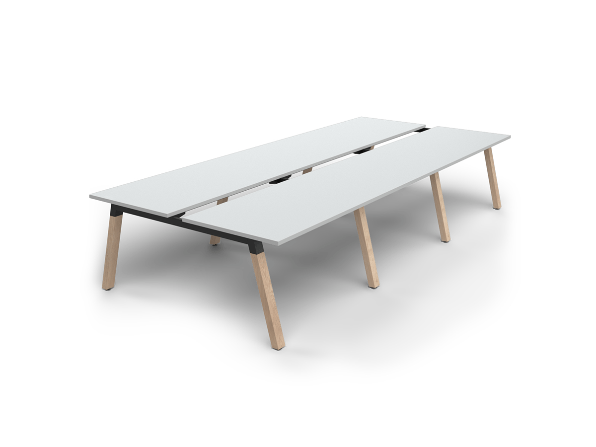 Plantation 6-Person DSD Workstation Oak 