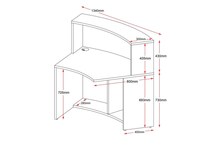 Modular Reception Counter White - Customizable Office Reception Desk | Rapidline